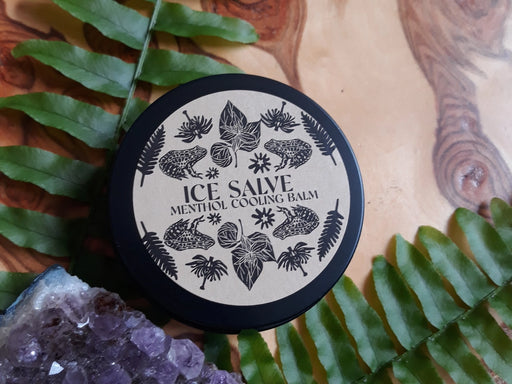 Ice Salve Menthol Cooling Balm 2oz with lid on