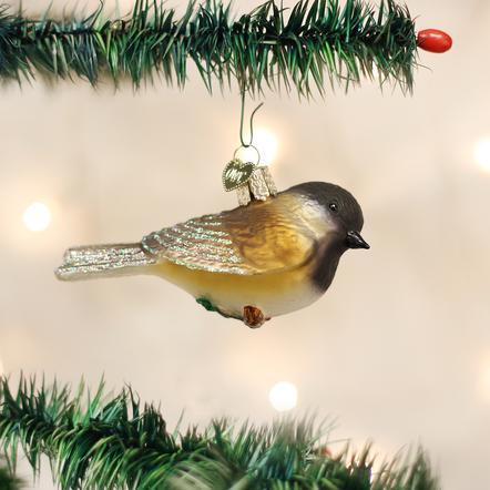 Black-Capped Chickadee on Tree Ornament
