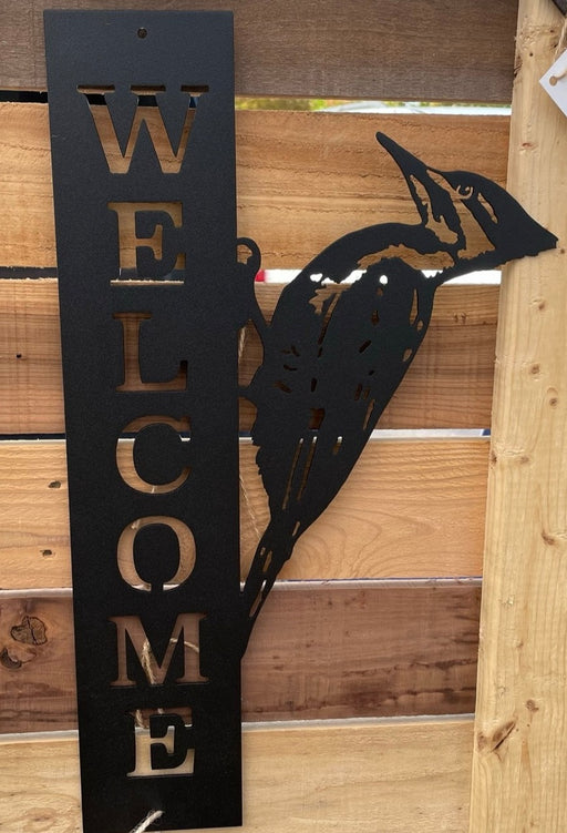 woodpecker welcome home sign