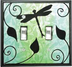 Dragonfly Silhouette Double Light Switch