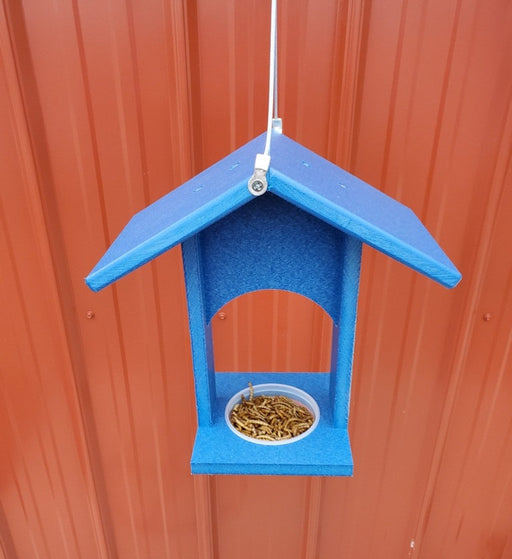 Bluebird Feeder - Poly - shown with mealworms