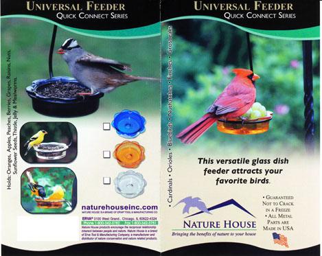 Erva glass bird feeder pole mount