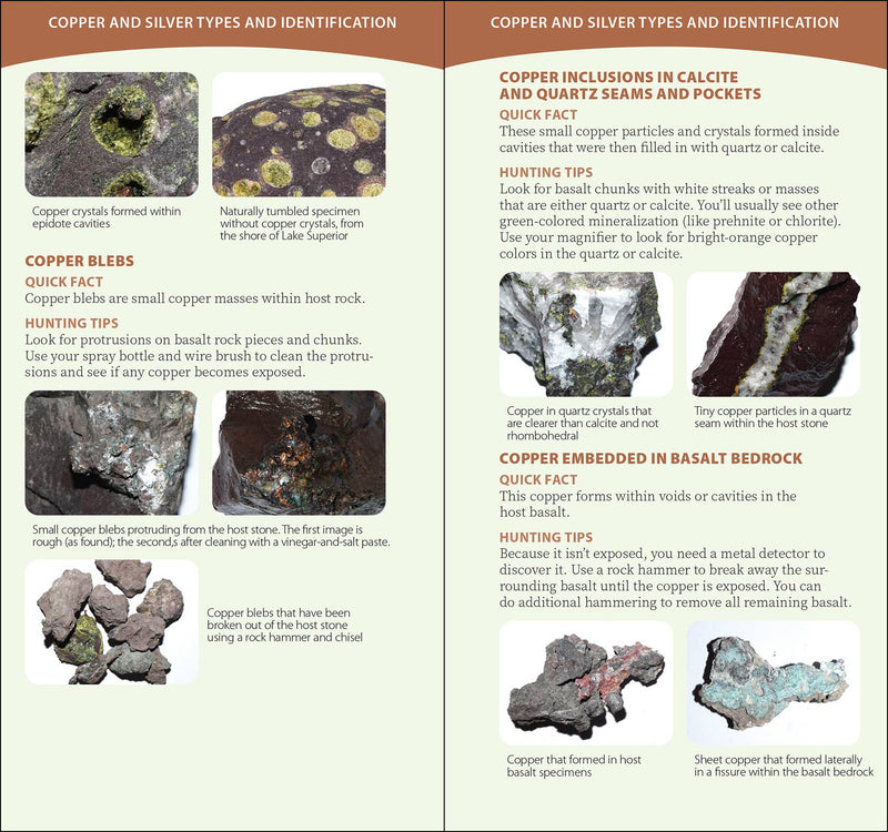 Michigan's Copper Country Rocks & Minerals Quick Guide sample pages