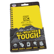 Yellow notebook with 'Rite in the Rain' packaging on a white background