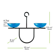 feeder in bluebird blue with dimensions
