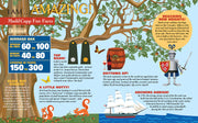 Infographic about oaks with various facts and illustrations on a colorful background