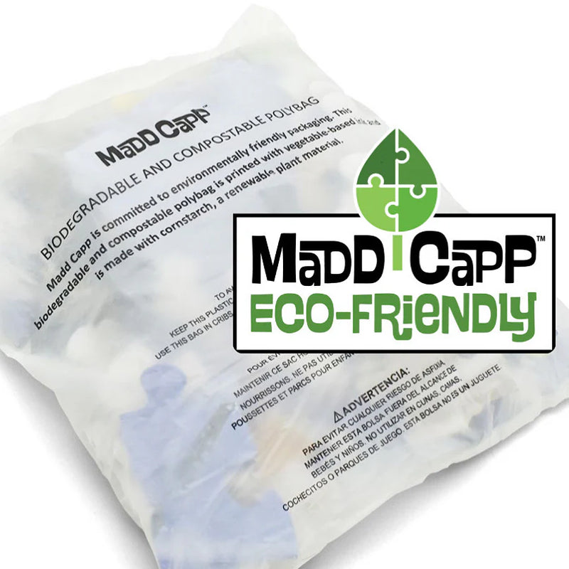 Madd Capp eco-friendly biodegradable and compostable polybag on a white background
