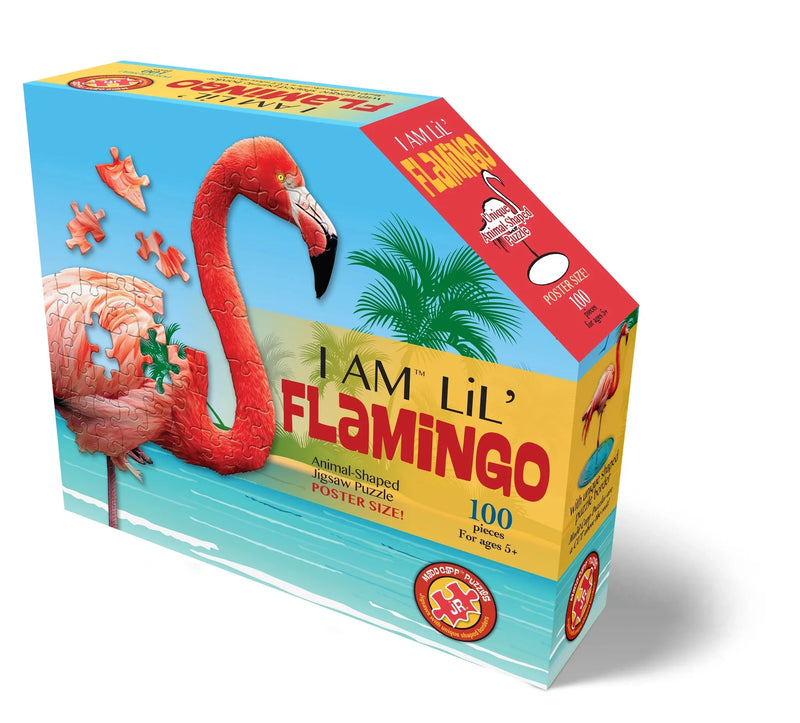 Puzzle box featuring a flamingo design