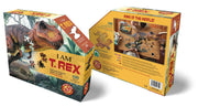 T-Rex puzzle packaging with dinosaur illustration on a white background