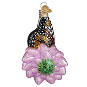 monarch butterfly on flower ornament backside 