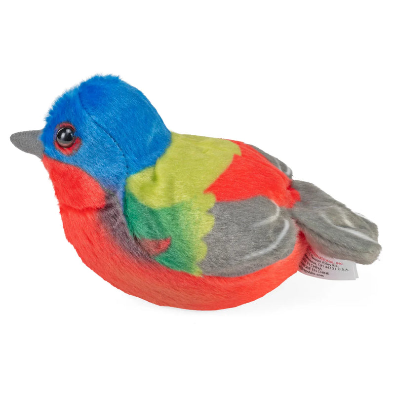painted bunting stuffed animal left side