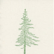 Green pine tree linocut print 