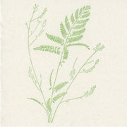 Green fern linocut print