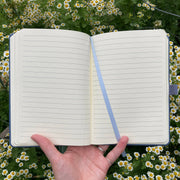 Spiderweb Eco-Friendly Upcycled Lavender Notebook - lined pages