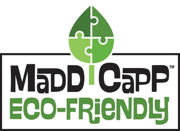 Madd Capp logo with green puzzle piece and 'Eco-Friendly' text 