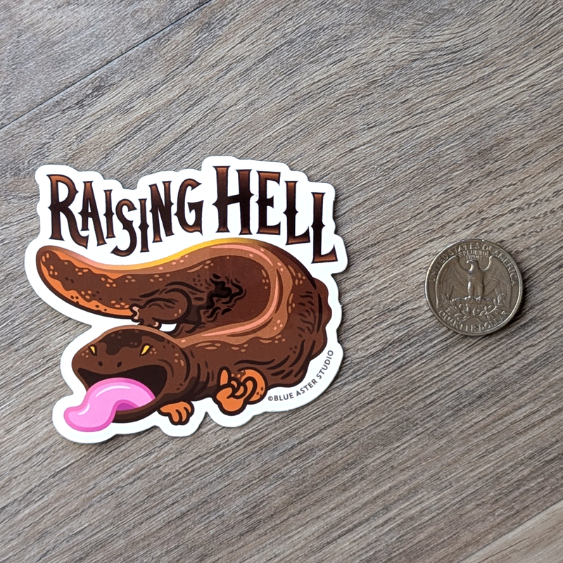 Raising Hell Hellbender Sticker