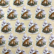 Sticker - American Toad with Shaggy Mane fungi and Clover