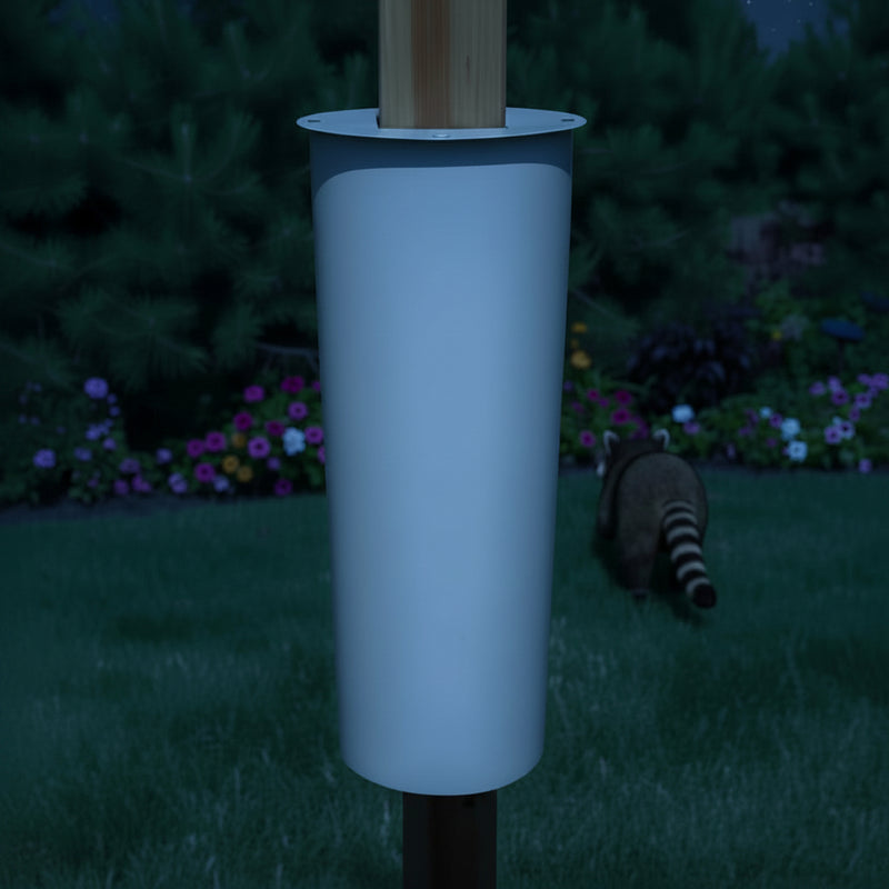 Large Raccoon Baffle and Squirrel Guard - 4x4 Tan
Raccoon giving up and leaving