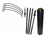Four Arm Extended Reach Bird Feeder Pole Set and Raccoon Baffle