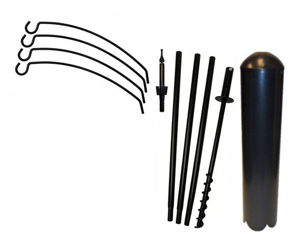 Four Arm Extended Reach Bird Feeder Pole Set and Raccoon Baffle