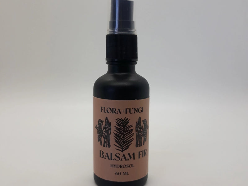 Balsam Fir Hydrosol closeup of bottle