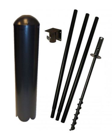 5 Piece Bluebird Pole Set with Twist In Ground Socket with Raccoon Baffle