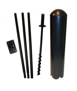 5 Piece Feeder Pole Set, Flange Top and Raccoon Baffle