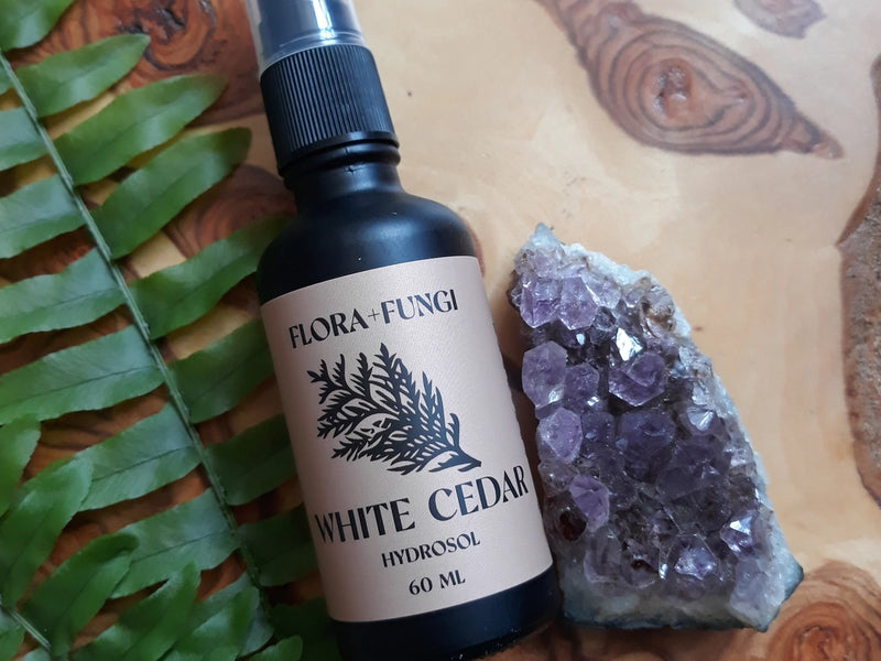 White Cedar Hydrosol with fern and amethyst
