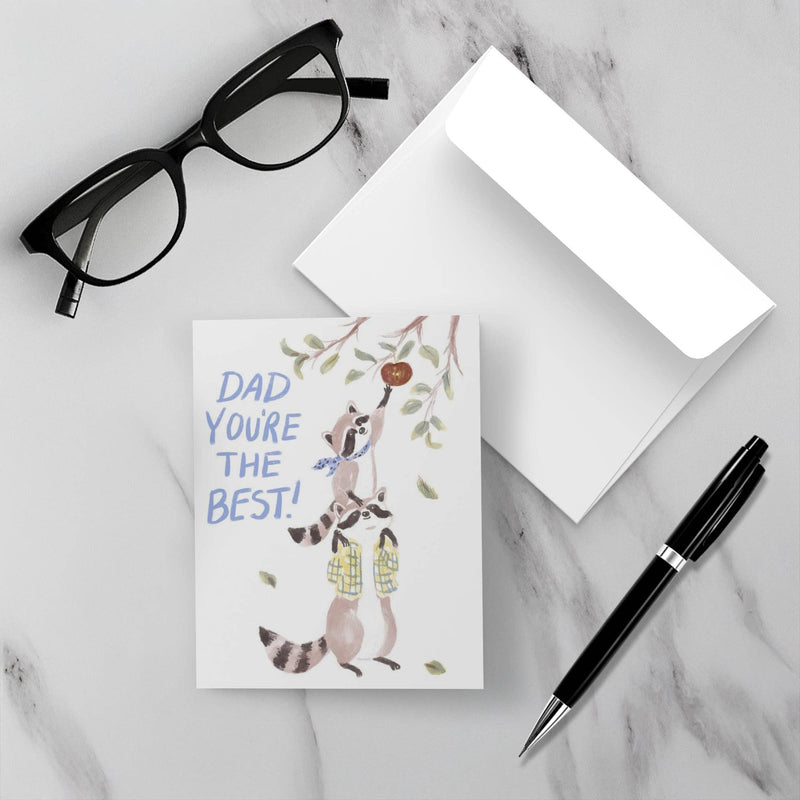 Father's Day Raccoons Card ready for your well wishes