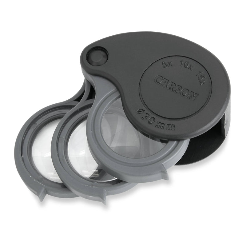5x/10x/15x Folding Loupe Magnifying Glass With Built-In Case