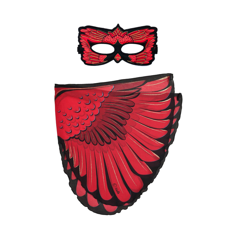 Red Cardinal Bird Wings + Mask