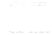 Text instructions for observing nature with flowers on a white background
