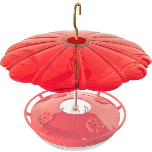 Humm Bella Dome pictured with the HummZinger 12 oz High View Humming bird feeder (sold separately)