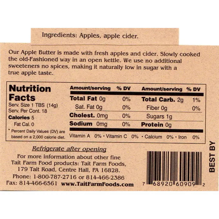 Apple Butter nutrition and ingredient information