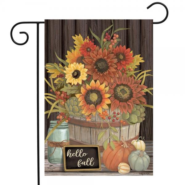 Hello Fall Floral Garden Flag - Thumbnail 3