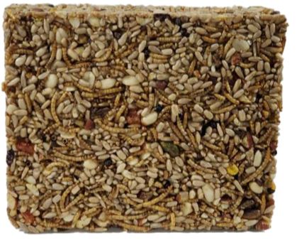 Hanging Tray Feeder Seed Cake Combo with Feeder Pole - Bugs, Nuts and Berries Large Seed Cakes 1.5lb