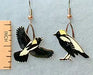Bobolink Earrings with ruler for scale