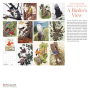 Calendar back featuring illustrations of birds by John A. Ruthven with text about his work.