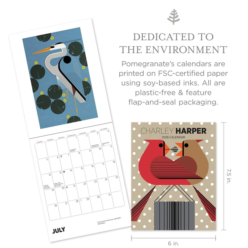 Charley Harper 2026 Mini Wall Calendar