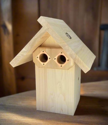 Bluebird Two-Hole Nest Box with Peaked Roof - Cedar