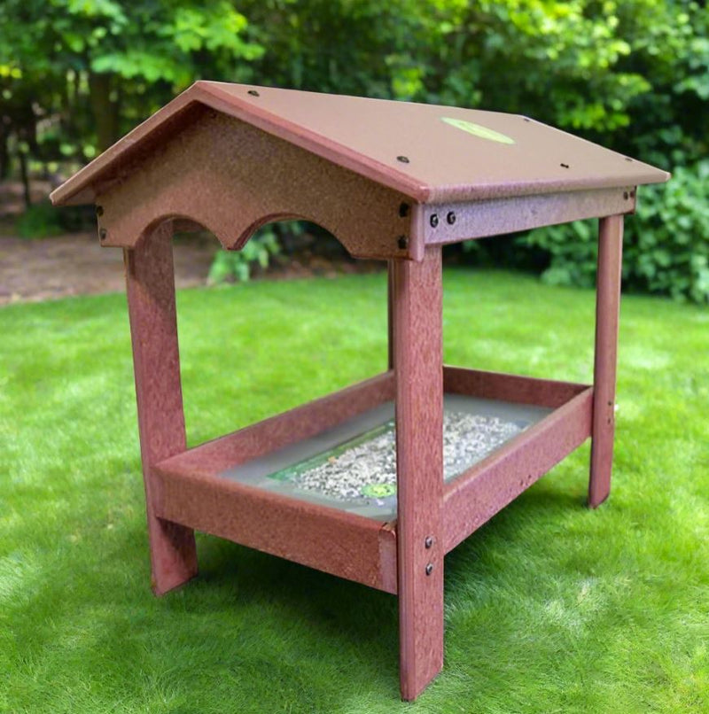 Ground Tray Recycled Feeder with Roof - 9" x 17"
