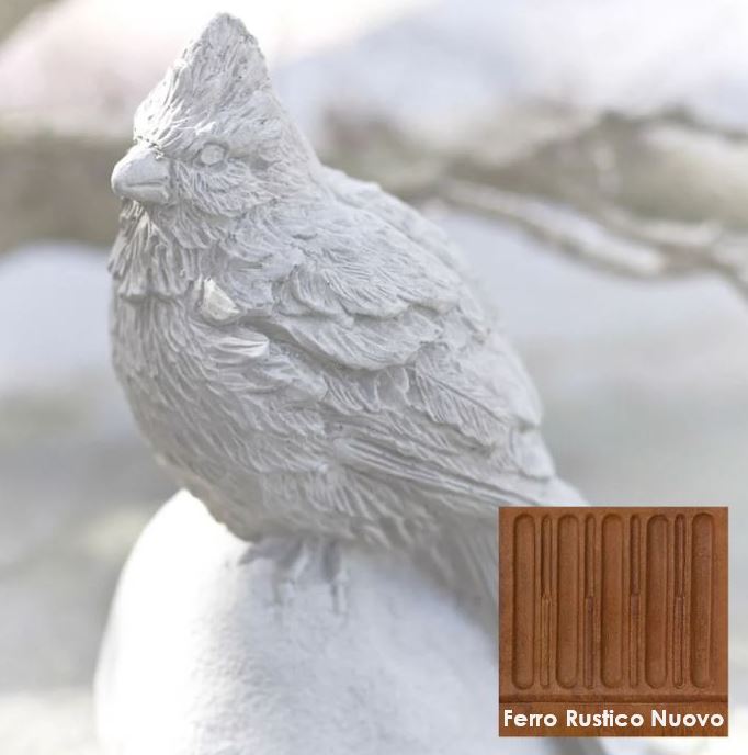 Cardinal Cast Stone Statuette - Ferro Rustico Nuovo patina