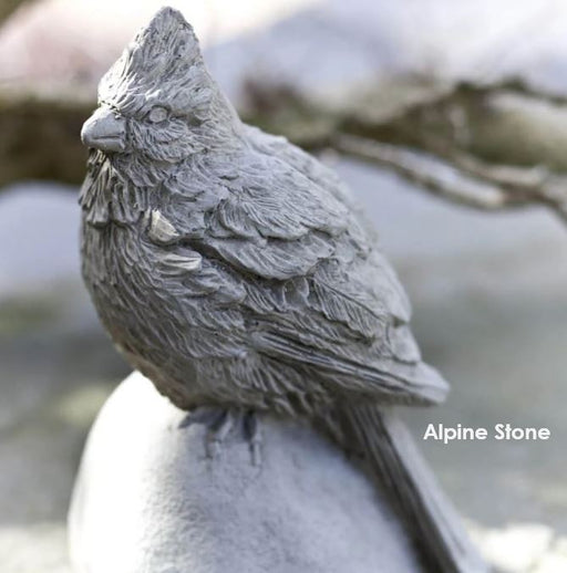 Cardinal Cast Stone Statuette - alpine stone patina