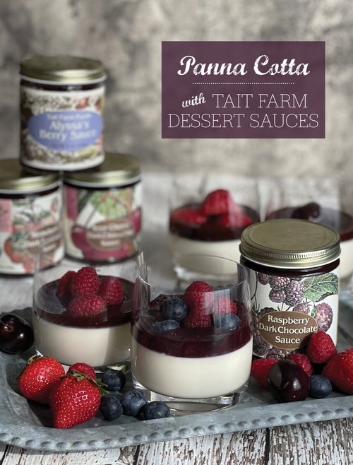 Sour Cherry Dark Chocolate Sauce recipe ideas - Panna Cotta