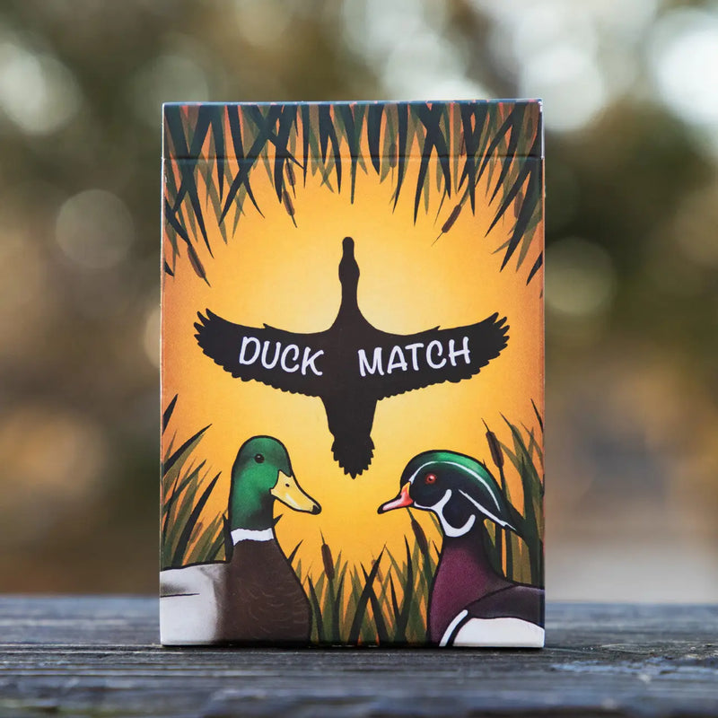 DuckMatch package image of duck silhouette and ducks on yellow background