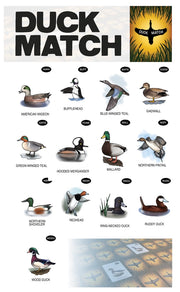 Duck Match card game images with duck illustrations and text
