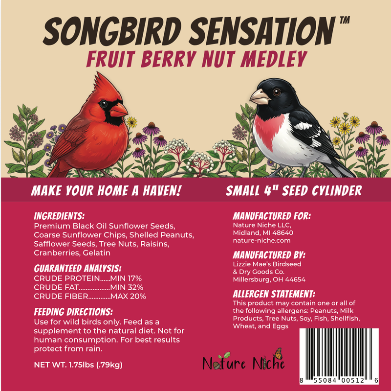 Songbird Sensation - Fruit Berry Nut New Label - ingredient analysis