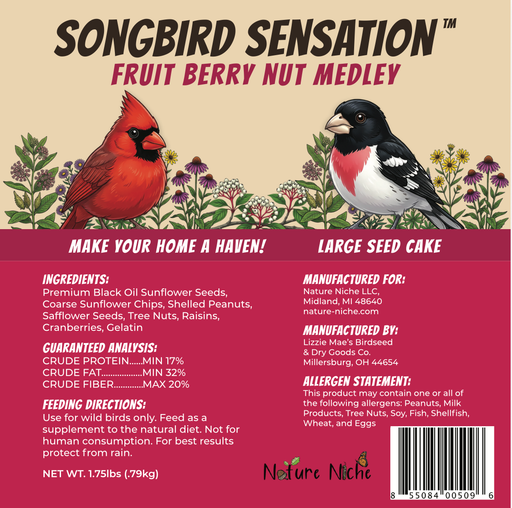 Songbird Sensation Fruit Berry Nut new label - ingredient analysis