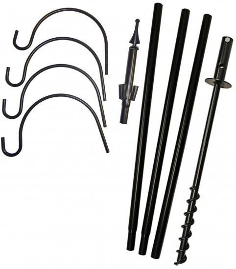 5 Piece Feeder Pole Set with Twist and Quad Hook with Baffle