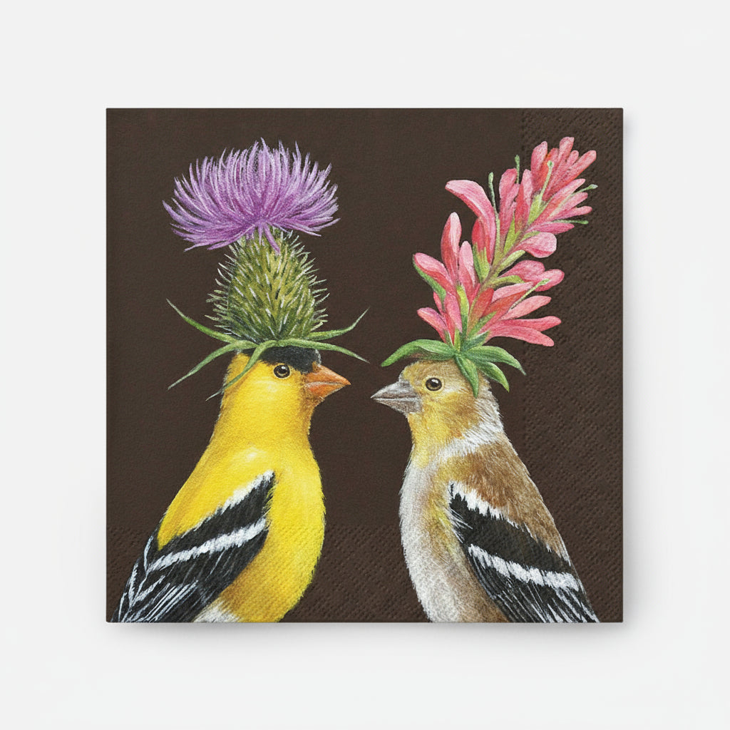 Goldfinch Couple Paper Napkins